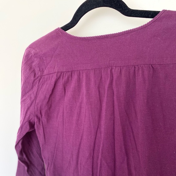 Thyme Purple Babydoll Style Maternity Long Sleeve Shirt - Picture 8 of 8